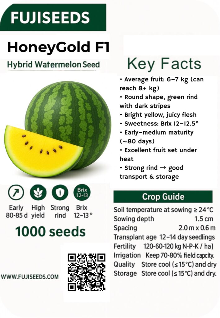 HoneyGold F1 seed packet label